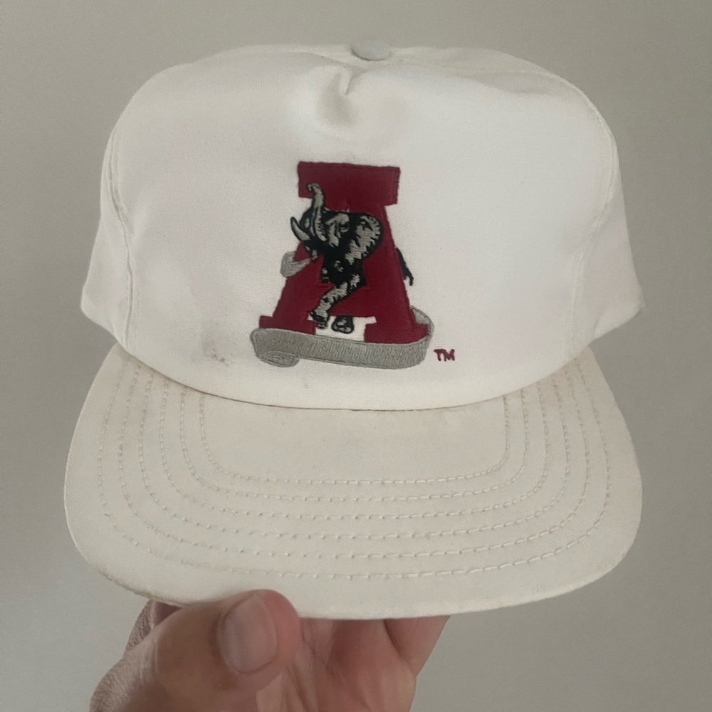 Vintage Alabama Crimson Tide SnapBack Hat Made In The USA White
